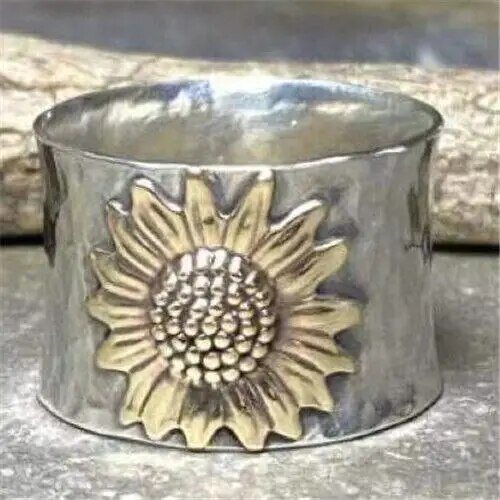 Bague Tournesol en Or Vintage