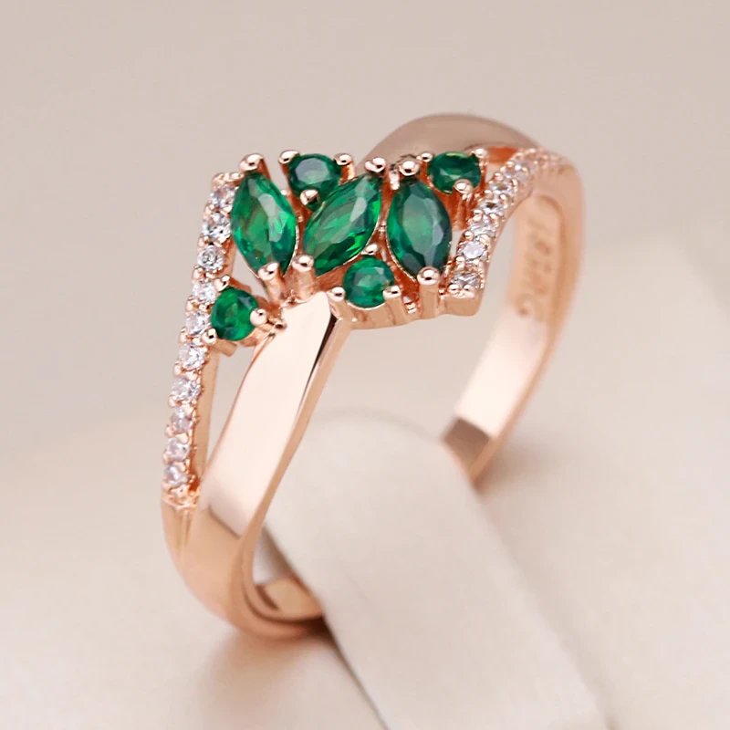 Bague Élégante Vert Brillant