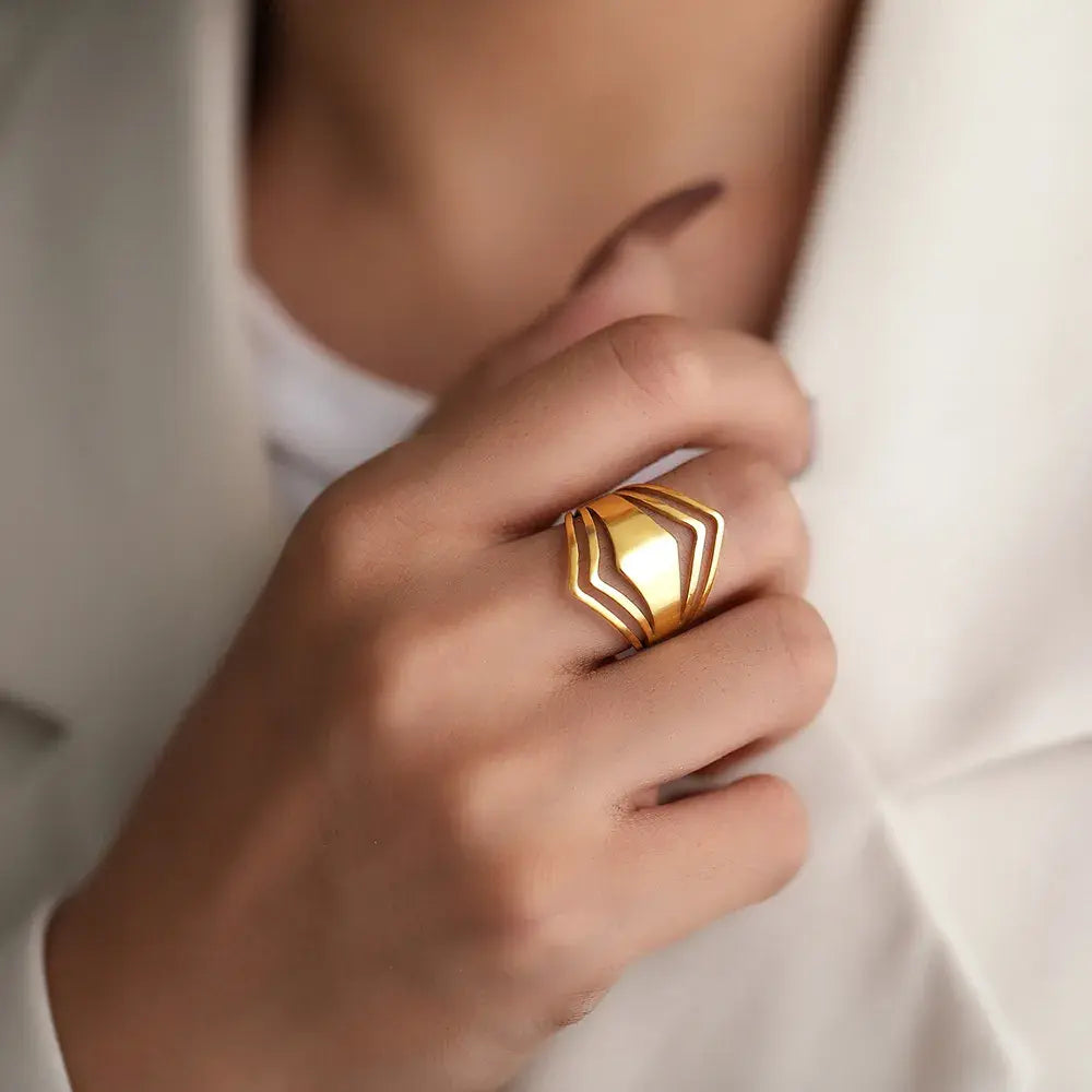 Editha – Bague géométrique statement