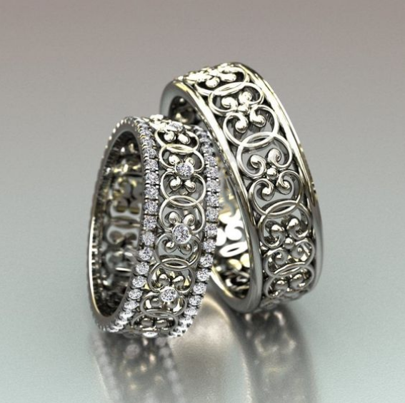 Ensemble de bagues creuses en argent de vendange
