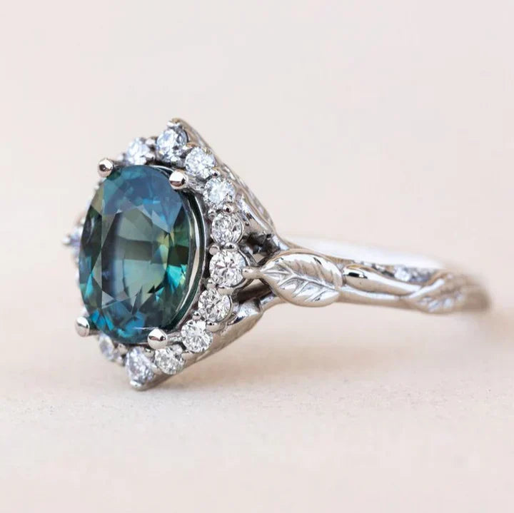 Bague vintage bleu brillant