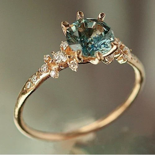 Bague en or cristallin vert
