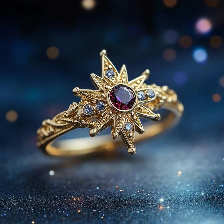 Bague en or Starlight Cristal Rouge