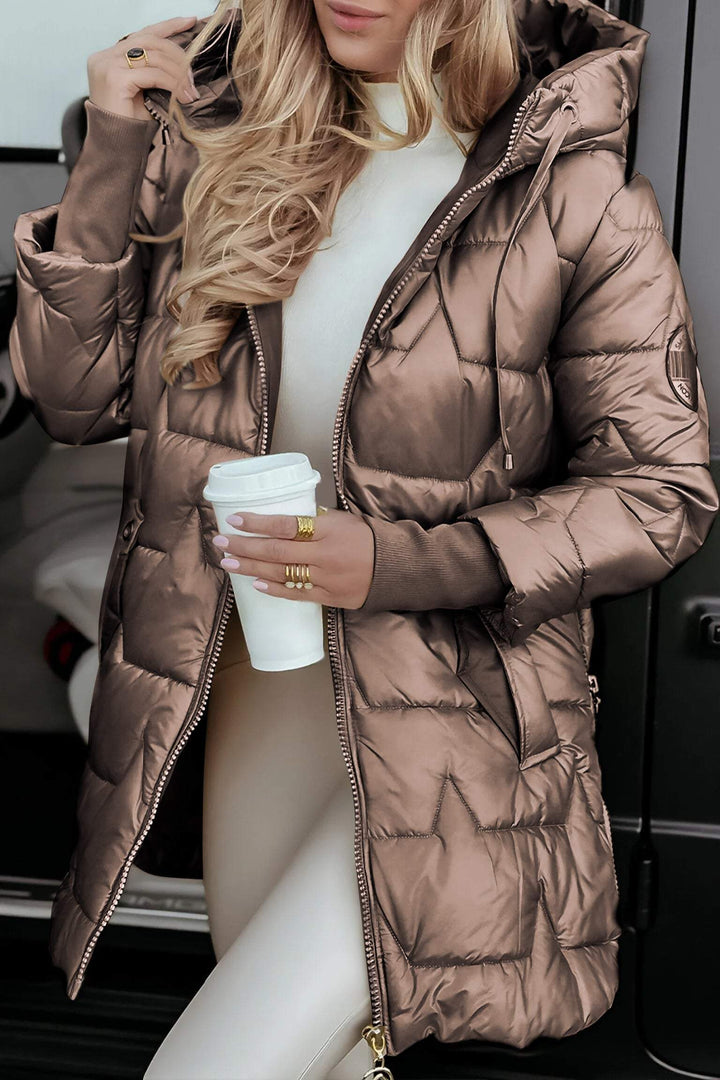 Amelie | Veste d'hiver longue pour femmes avec capuche