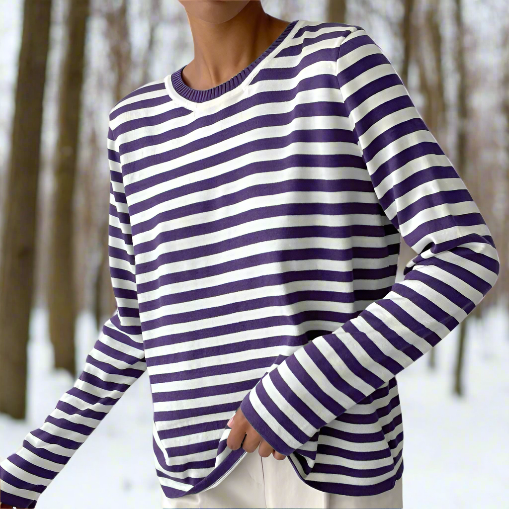 T-shirt rayé élégant, doux et léger pour femmes