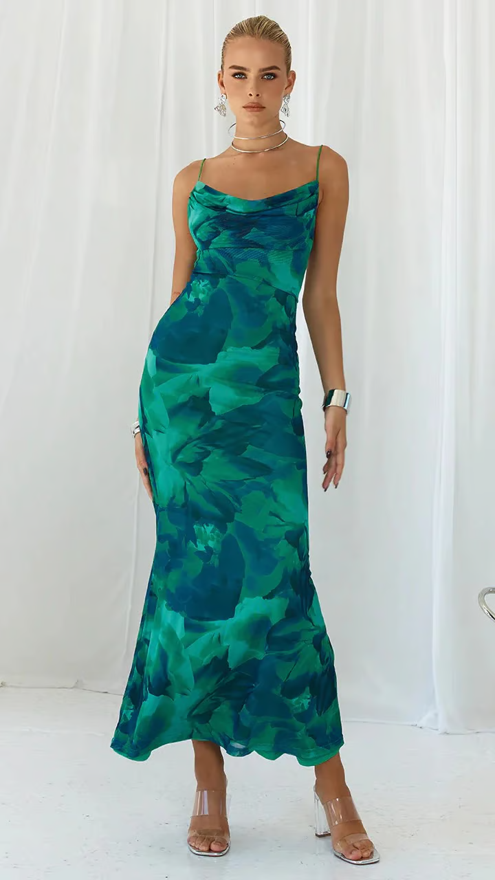 Ainsley - Robe maxi bodycon sans manches pour le soir