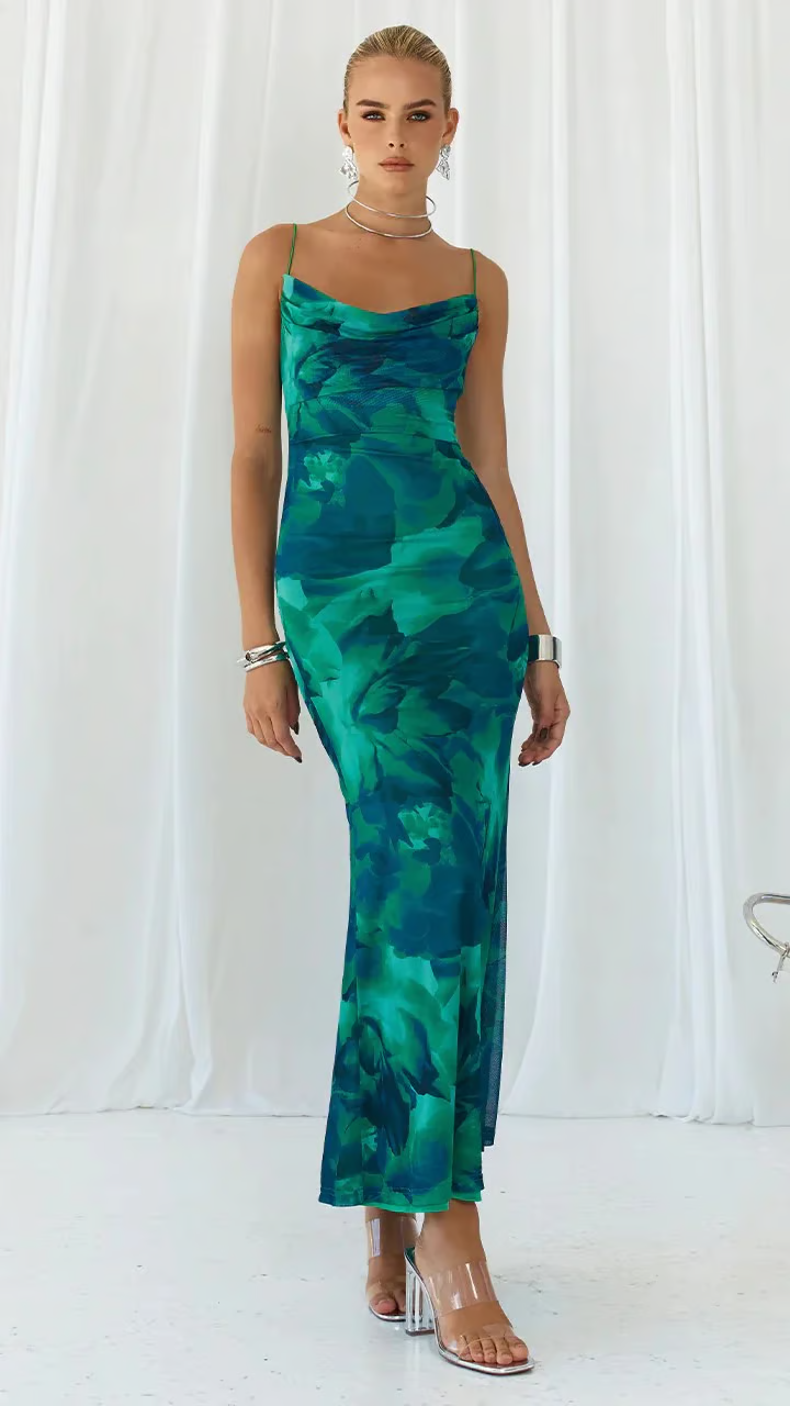 Ainsley - Robe maxi bodycon sans manches pour le soir
