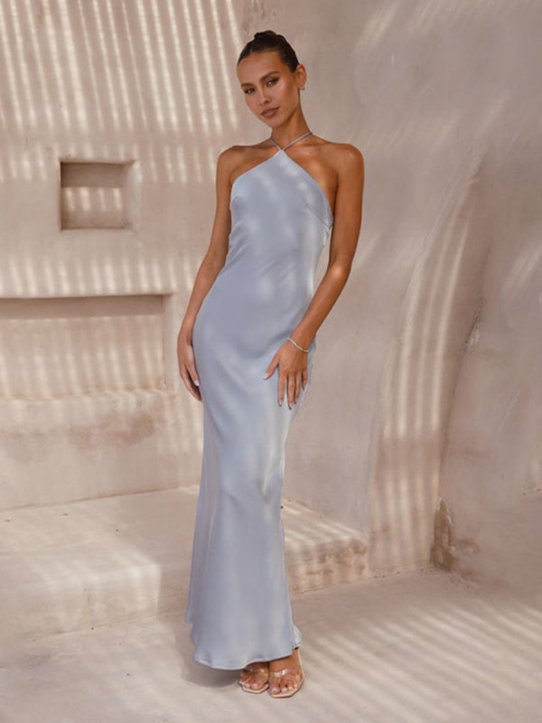 Nadia | Robe Maxi Dos Nu avec Col Croisé
