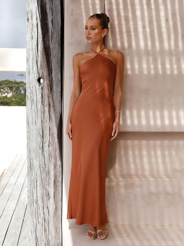 Nadia | Robe Maxi Dos Nu avec Col Croisé