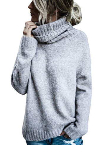 Pull long à col roulé d'hiver pour femmes