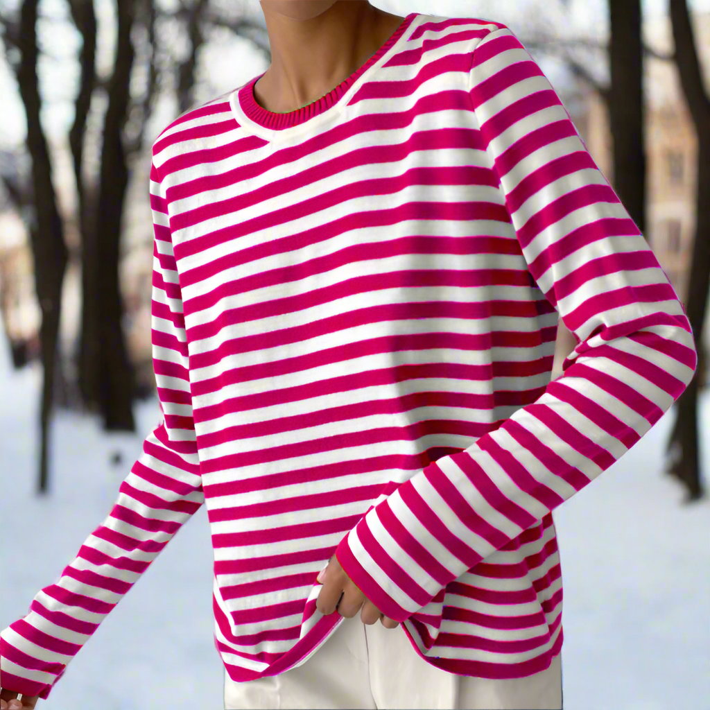 T-shirt rayé élégant, doux et léger pour femmes