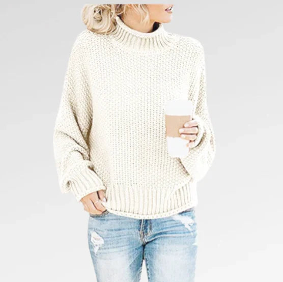 Pull en tricot confortable pour femmes | Col roulé