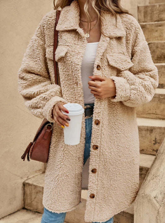 Manteau Teddy Femme Oversized | Chaud Décontracté