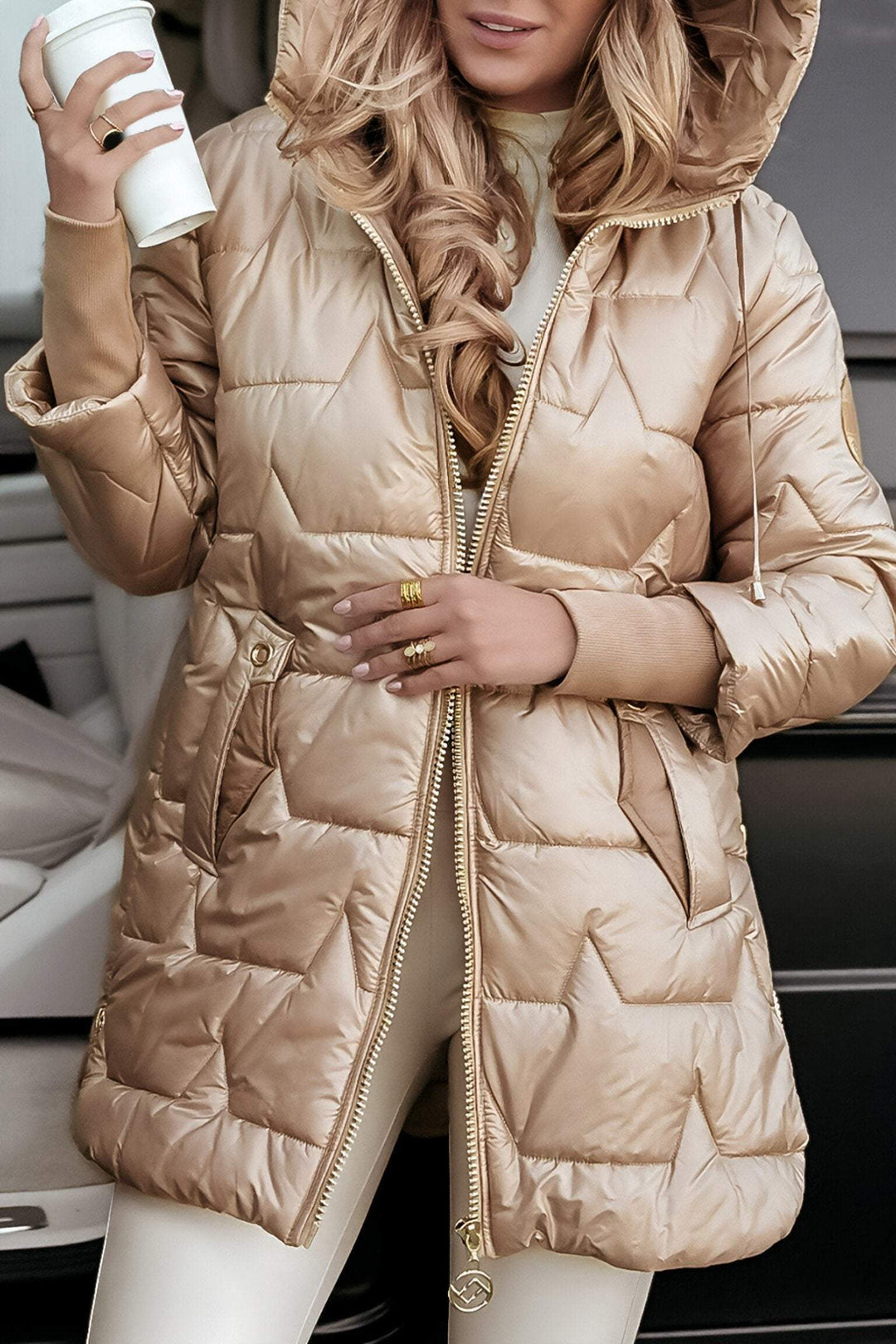 Amelie | Veste d'hiver longue pour femmes avec capuche