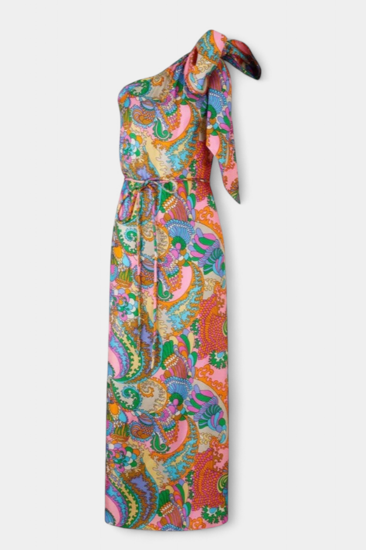 Robe Maxi Ginette au design arc-en-ciel