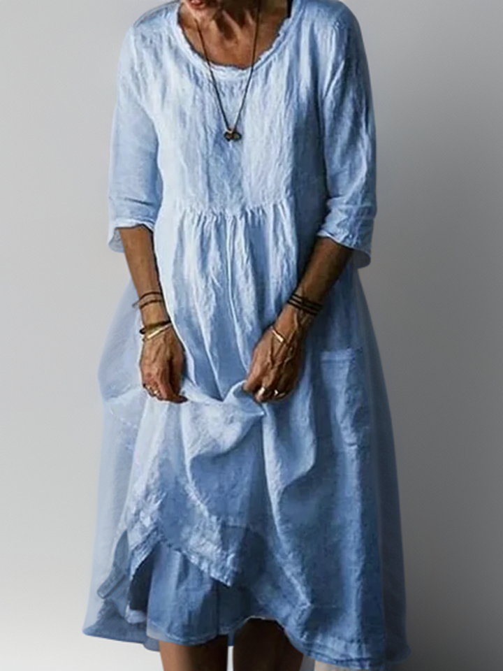 Katie – Robe midi plissée estivale