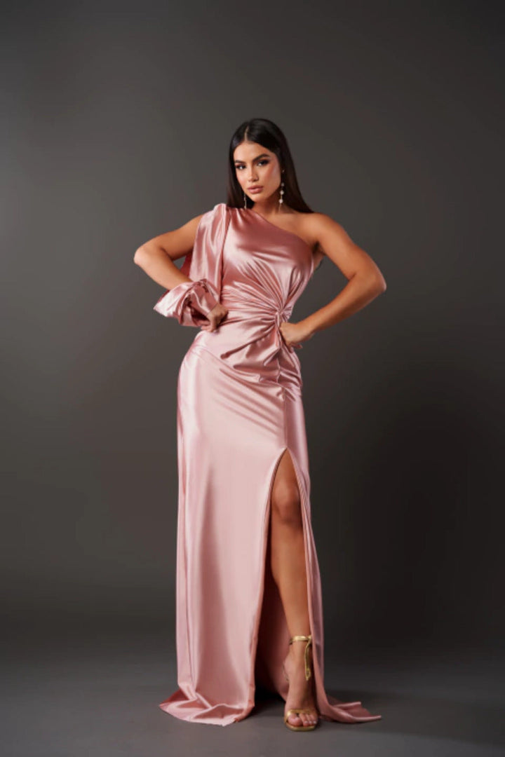 Robe de soirée maxi à une épaule pour femmes