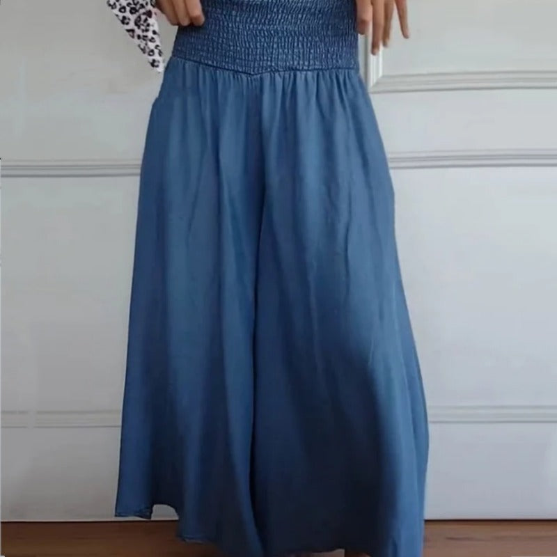 Lilie | Jean pour femmes avec jambe large et taille haute et poches