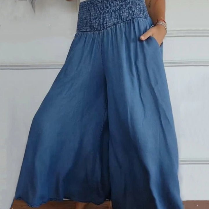 Lilie | Jean pour femmes avec jambe large et taille haute et poches