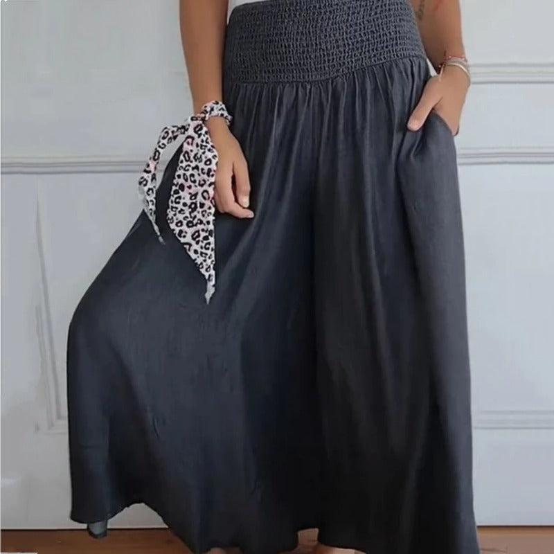 Lilie | Jean pour femmes avec jambe large et taille haute et poches
