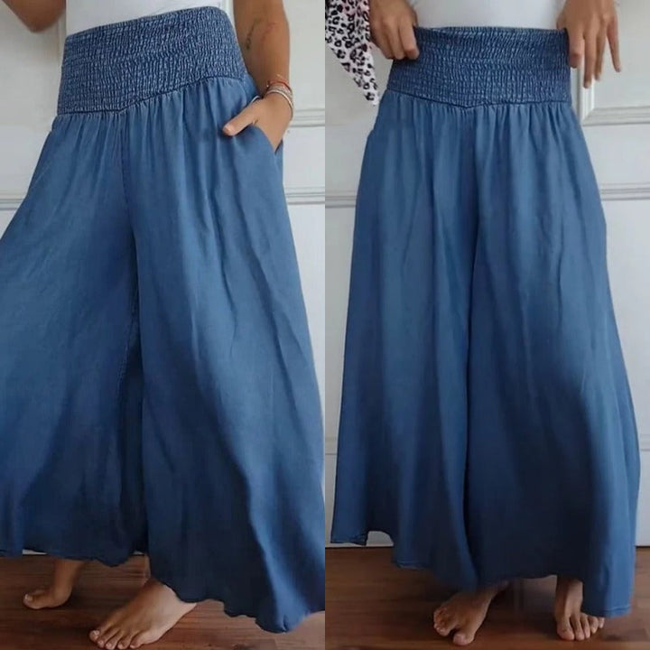 Lilie | Jean pour femmes avec jambe large et taille haute et poches