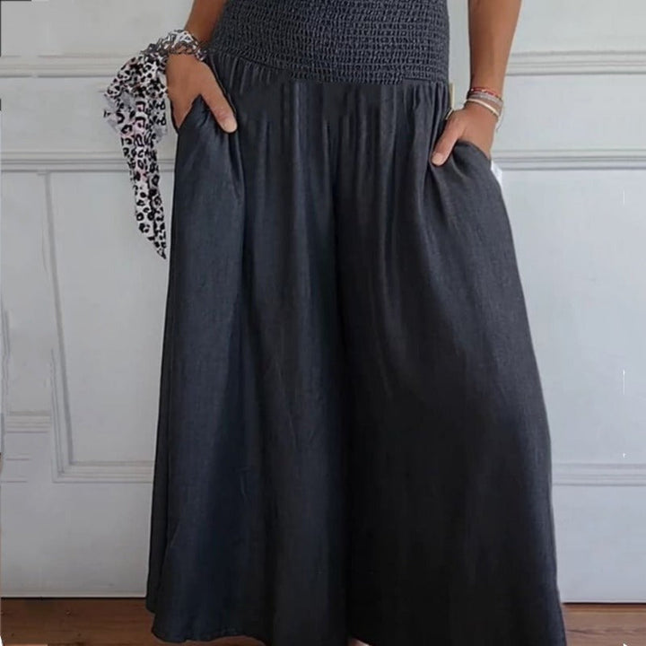 Lilie | Jean pour femmes avec jambe large et taille haute et poches