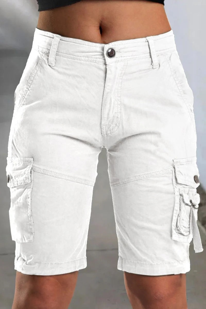 Shorts cargo courtes avec poches latérales pour femmes | Idéal pour l'été et les activités en plein air