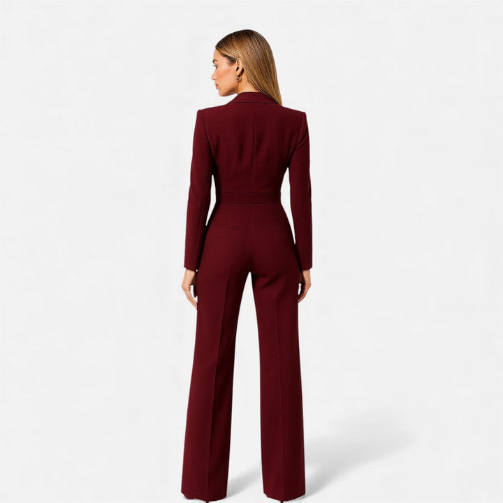 Jumpsuit élégant pour femmes avec col de costume
