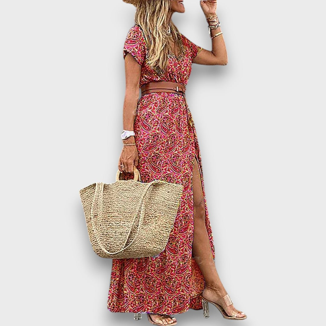 Mirelda – Robe maxi au charme paisley