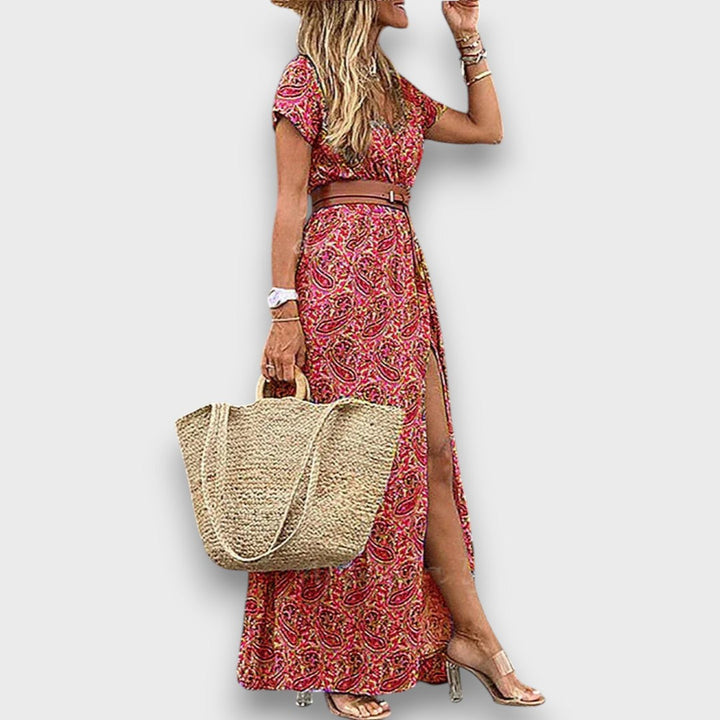 Mirelda – Robe maxi au charme paisley