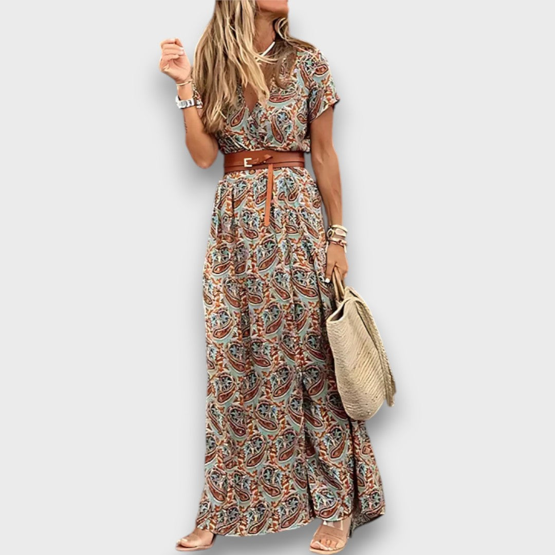 Mirelda – Robe maxi au charme paisley