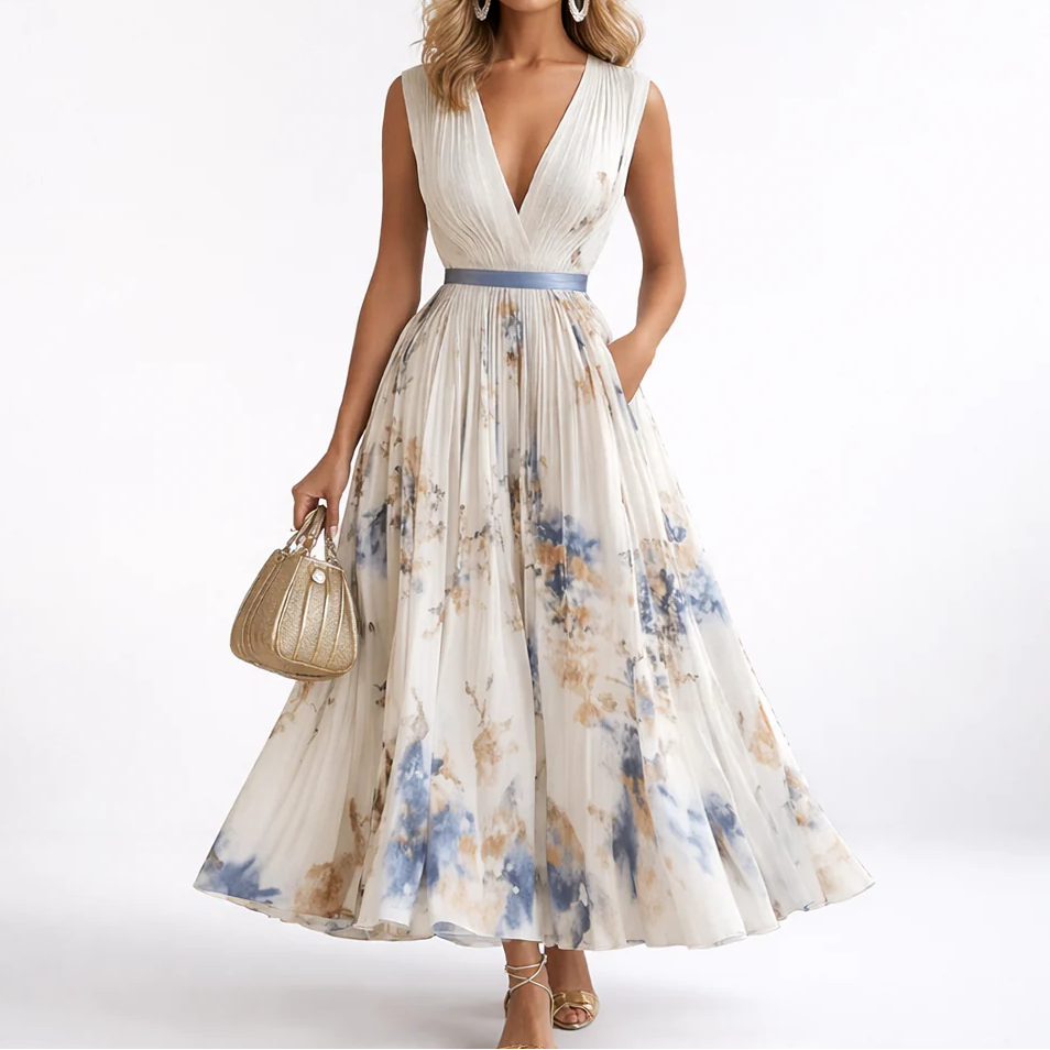 Leona | Robe maxi élégante avec de belles plis