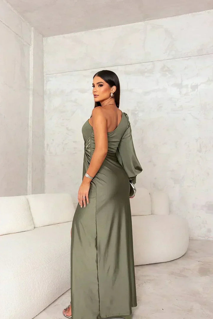 Ingrid | Robe élégante à une épaule pour femme invitée de mariage