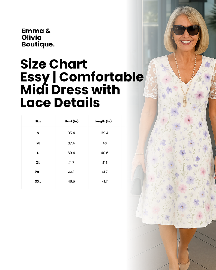 Ingrid | Robe Midi à Fleurs avec Décolleté en V pour Femmes