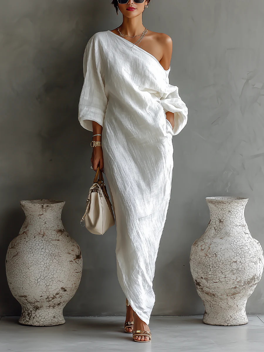 Isadora | Robe Maxi à Épaule Unique pour Femmes