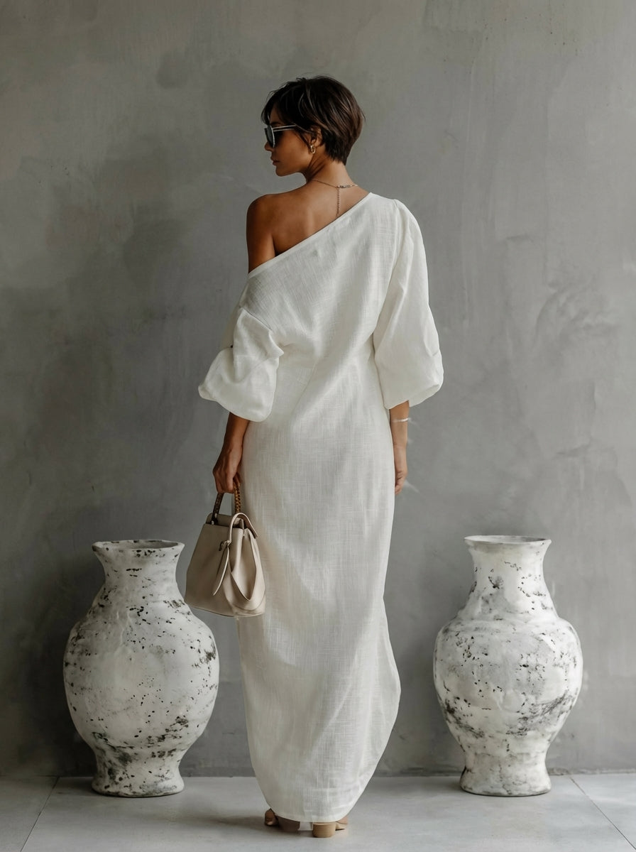 Isadora | Robe Maxi à Épaule Unique pour Femmes