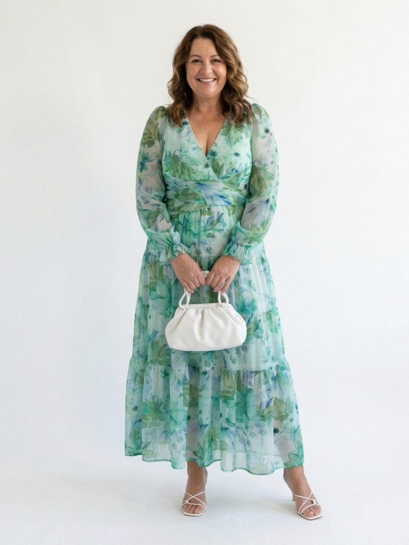 Isolde | Robe maxi portefeuille à fleurs pour femmes