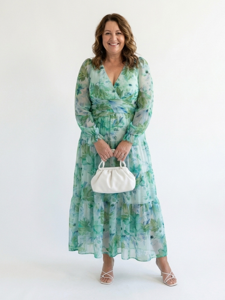 Isolde | Robe maxi portefeuille à fleurs pour femmes