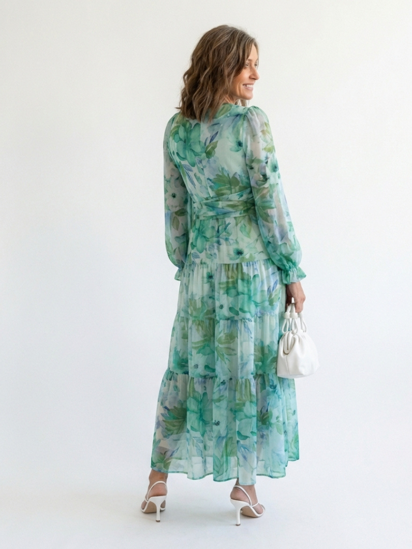 Isolde | Robe maxi portefeuille à fleurs pour femmes