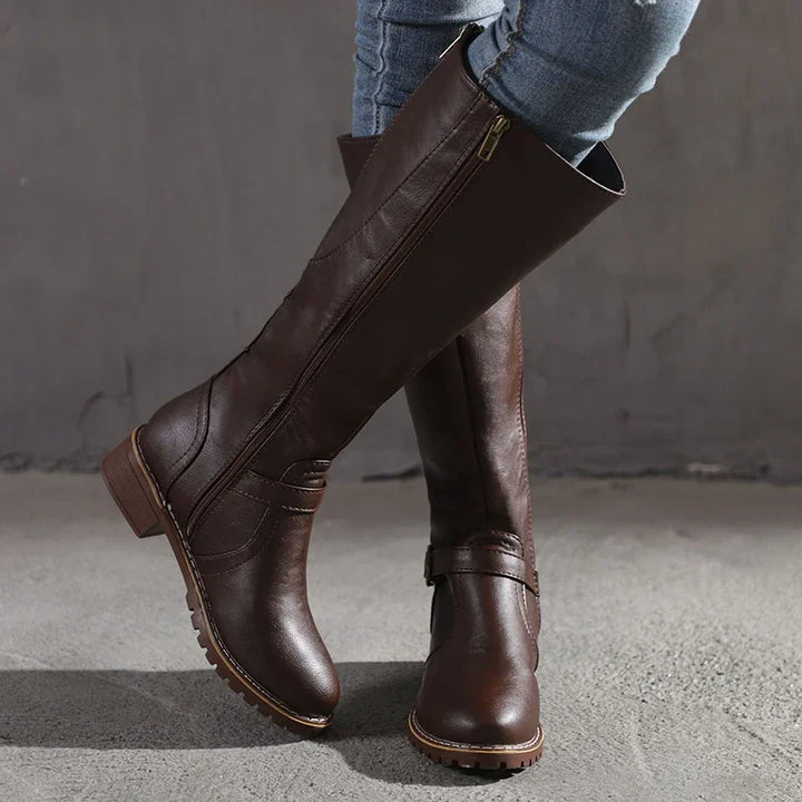 Bottes classiques montantes pour femmes | Avec détails de boucle