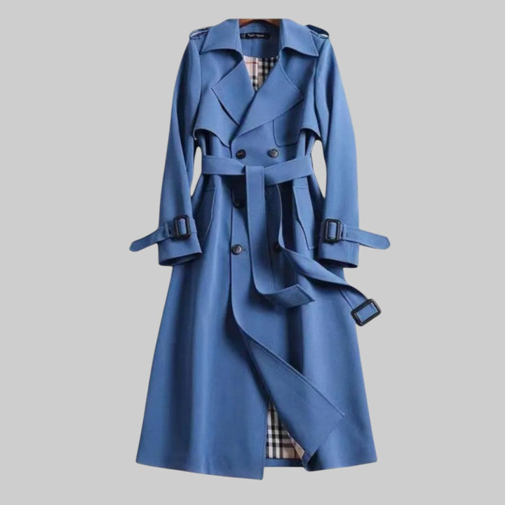 Helga | Manteau Trench Long à Double Boutonnage pour Femmes avec Ceinture