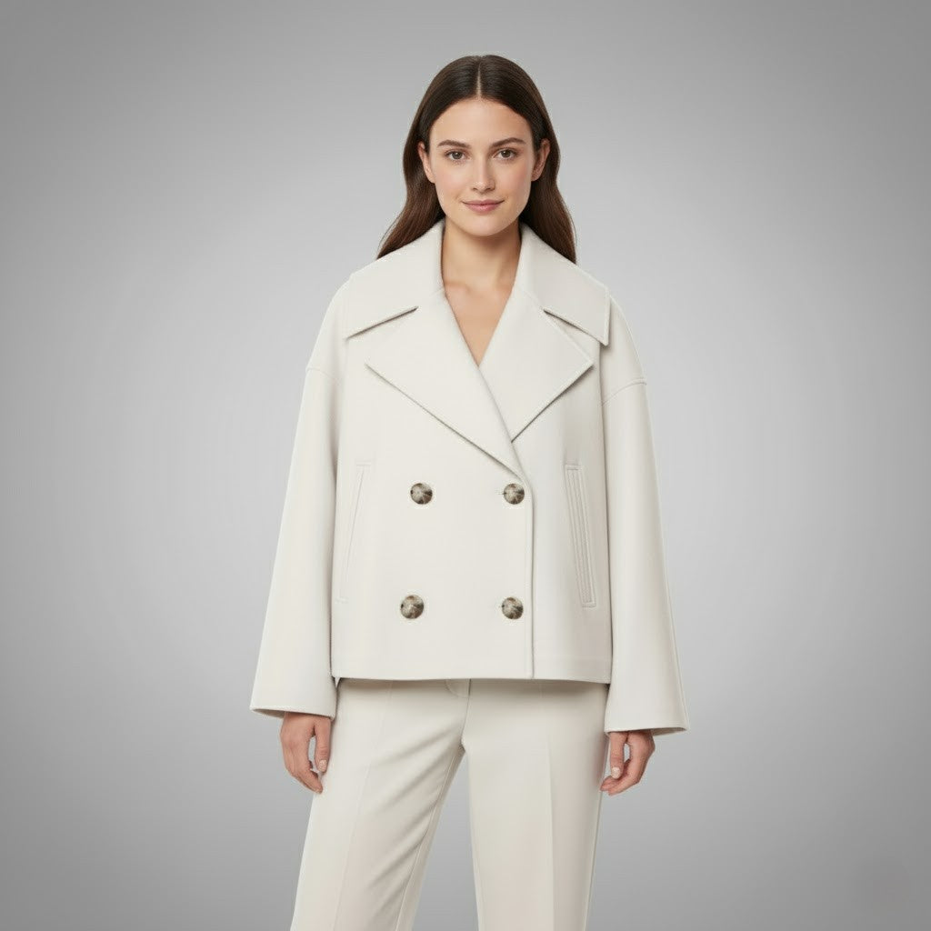 Johanna | Manteau court élégant pour femmes avec boutons