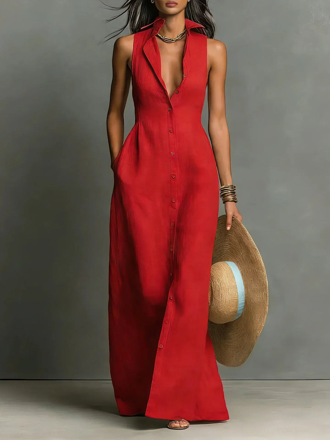 Johanna | Robe chemise sans manches pour femmes