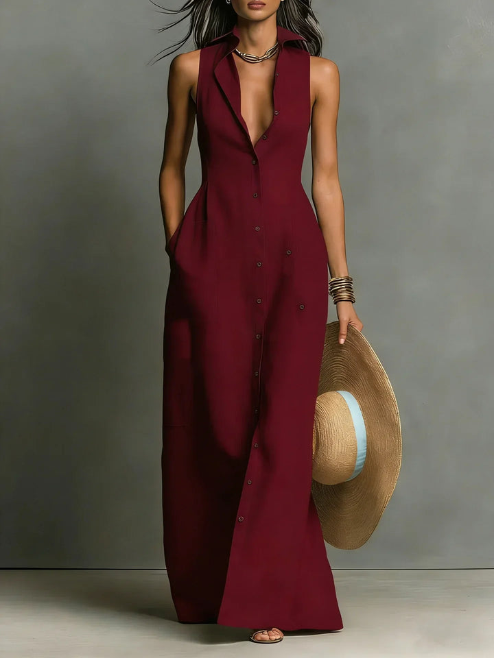 Johanna | Robe chemise sans manches pour femmes