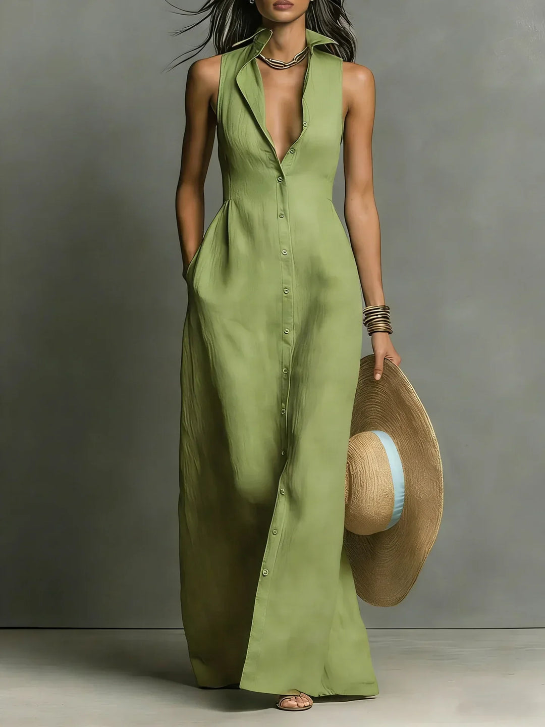 Johanna | Robe chemise sans manches pour femmes