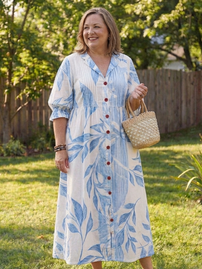 Josefine | Robe Maxi à Fleurs pour Femmes avec Manches 3/4