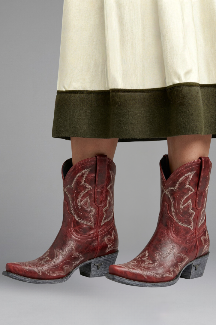 Eva | Bottes western à talon bloc brodées pour femmes
