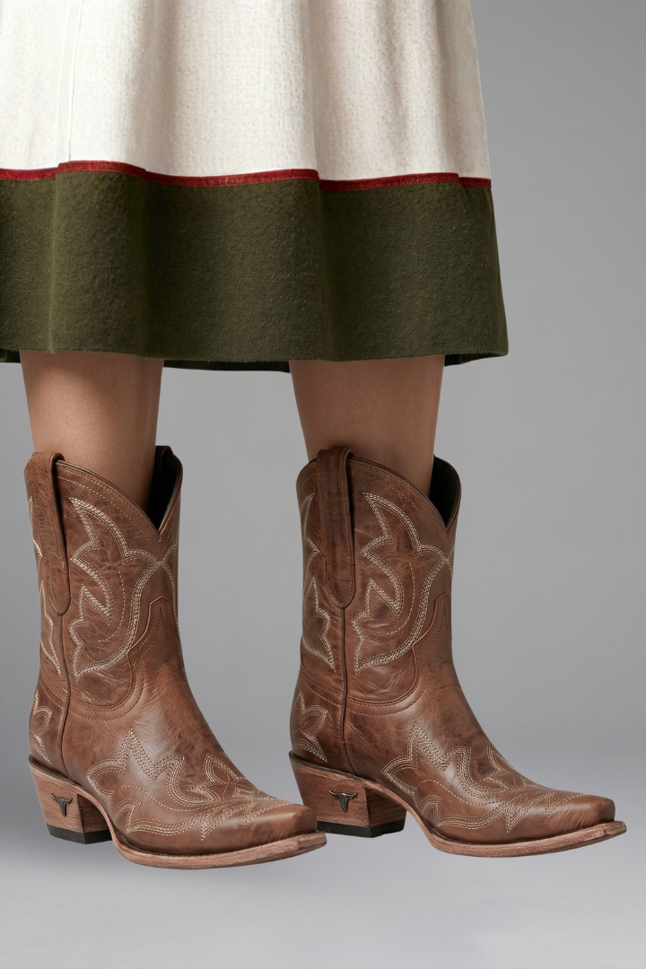 Eva | Bottes western à talon bloc brodées pour femmes