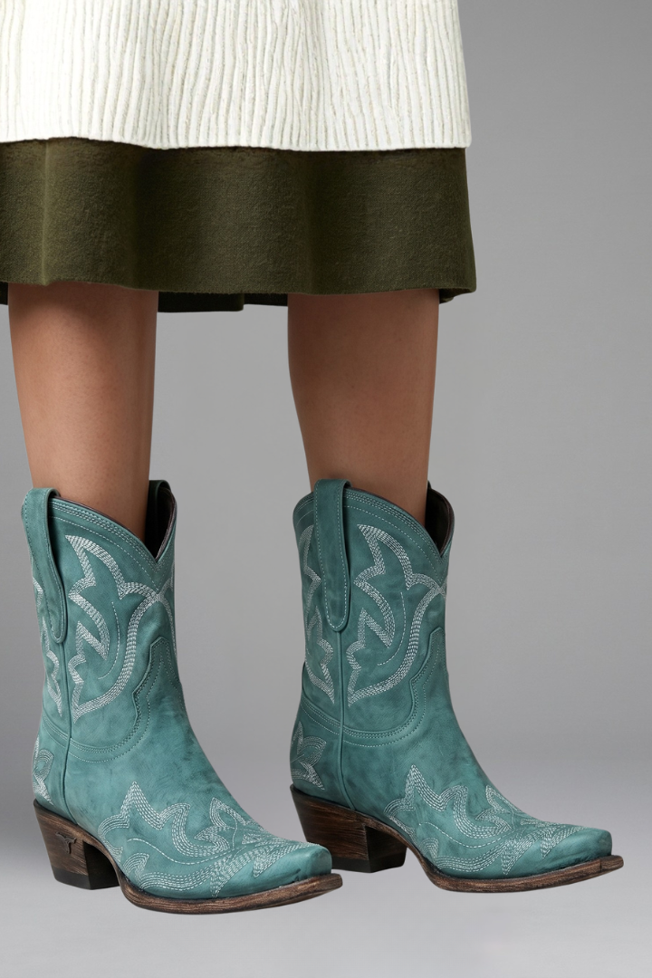 Eva | Bottes western à talon bloc brodées pour femmes