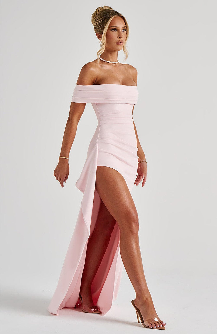 Maelys | Robe maxi sans épaules avec fente